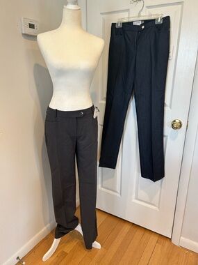 2 Pairs of Calvin Klein Women’s Tailored Dress Pants - Charcoal Gray & Navy Blue